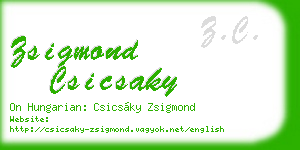zsigmond csicsaky business card